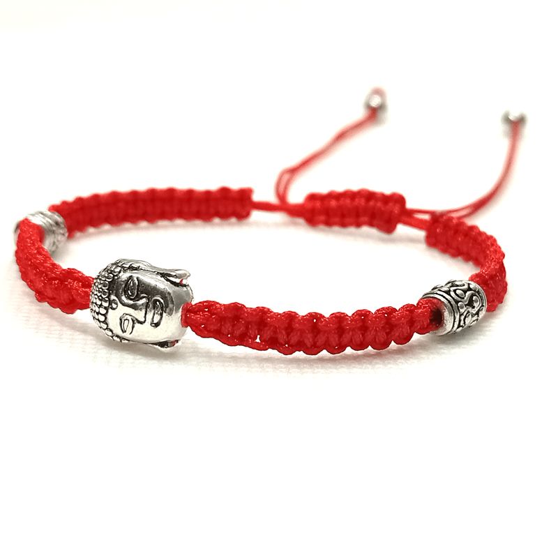 GENERICO - Pulsera Artesanal Hilo Rojo con dije de Buda