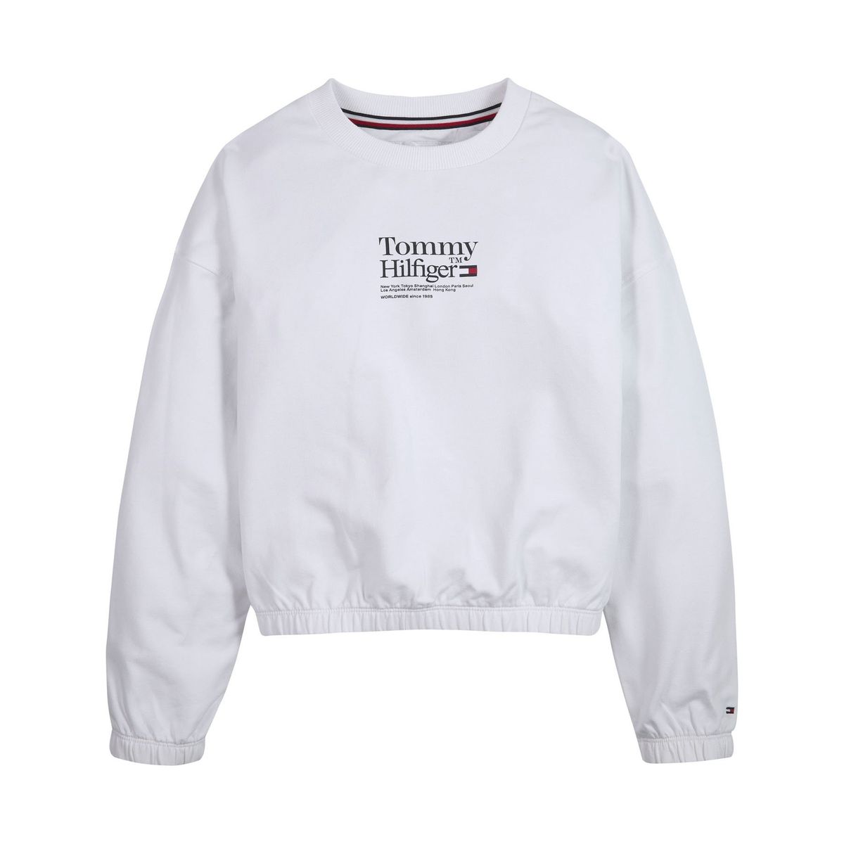 TOMMY HILFIGER - Polerón Timeless Con Logo Blanco Niña