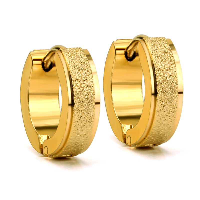 GENERICO - Aros de Acero Argolla Bañados en Oro 18K - Mallorca Gold