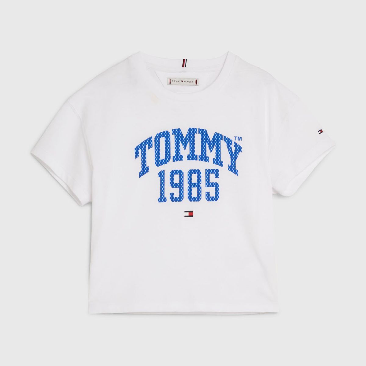 TOMMY HILFIGER - Polera Varsity Logo Blanco Niña