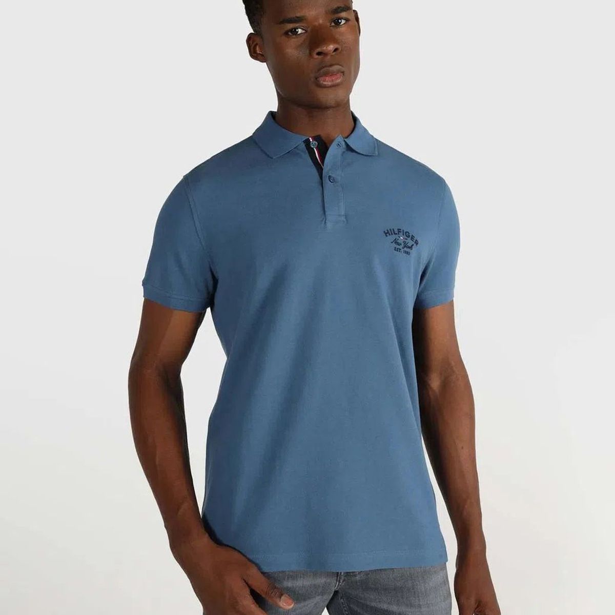 TOMMY HILFIGER - Polo Logo Bordado Regular Fit Azul Hombre