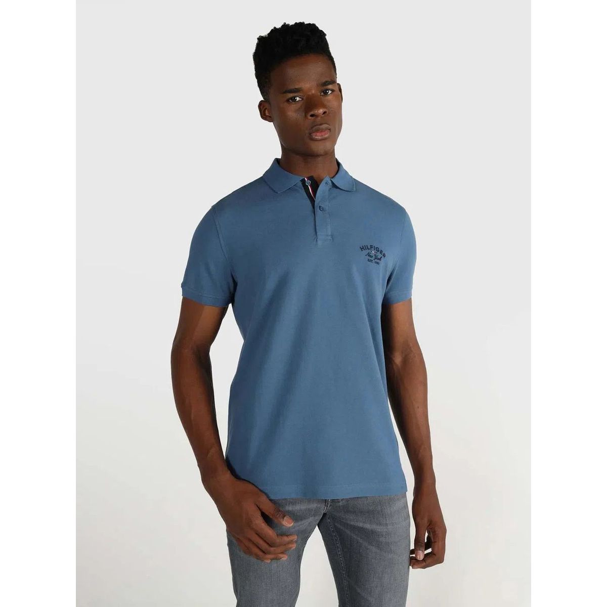 TOMMY HILFIGER - Polo Logo Bordado Regular Fit Azul Hombre