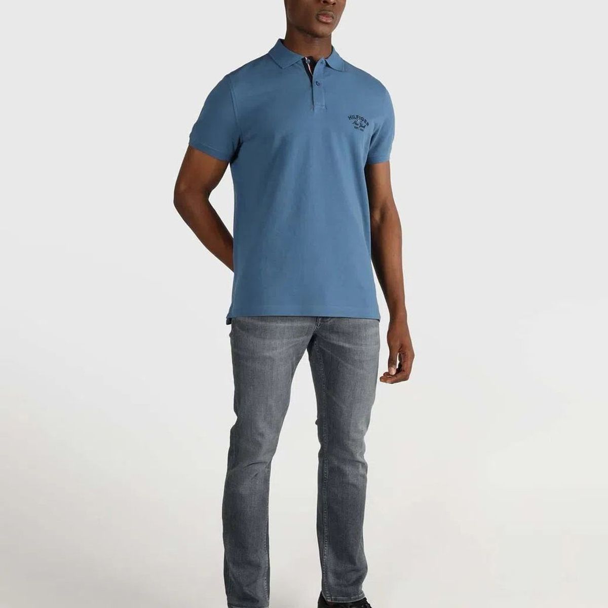 TOMMY HILFIGER - Polo Logo Bordado Regular Fit Azul Hombre