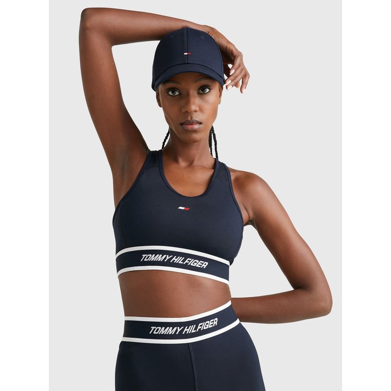 TOMMY HILFIGER - Peto Sport De Sujeción Media Azul Mujer