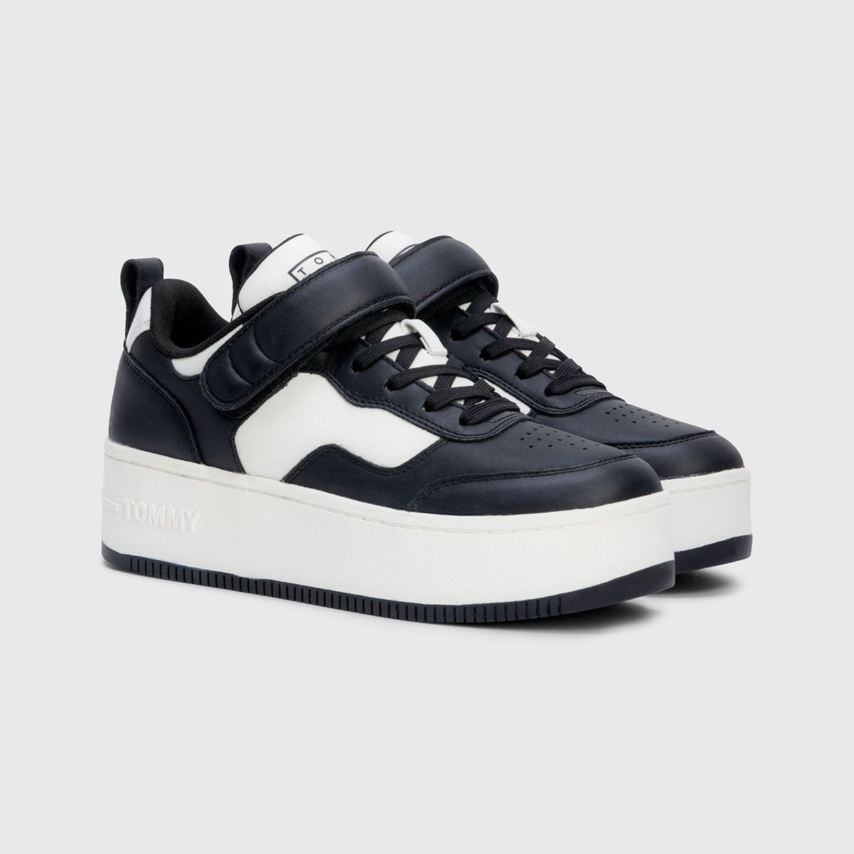 TOMMY HILFIGER - Zapatillas Con Cierre De Velcro Negro Mujer