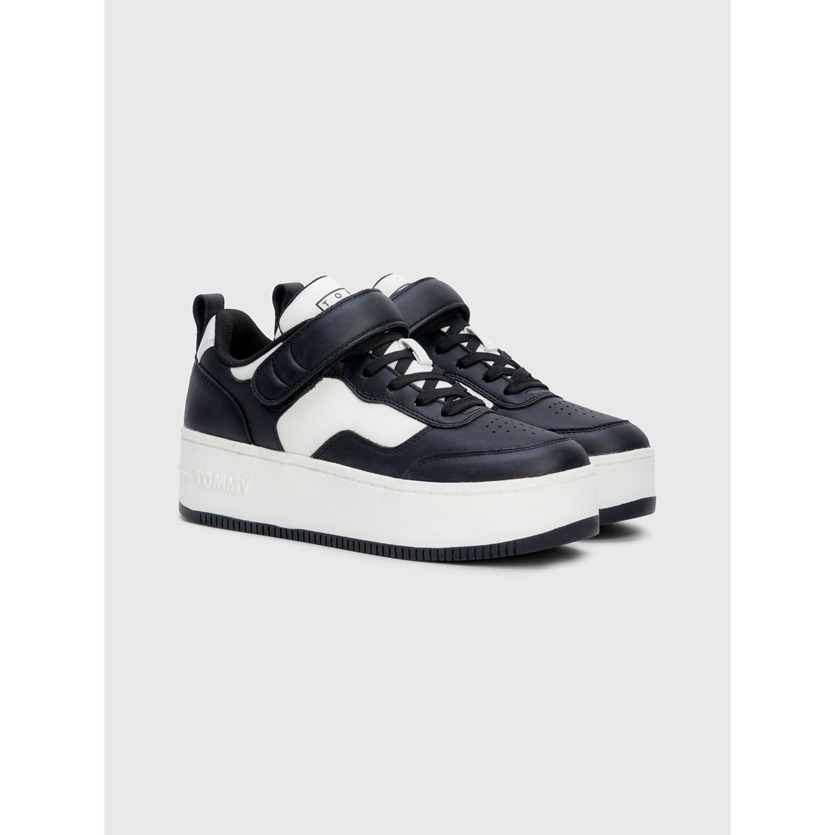 TOMMY HILFIGER - Zapatillas Con Cierre De Velcro Negro Mujer