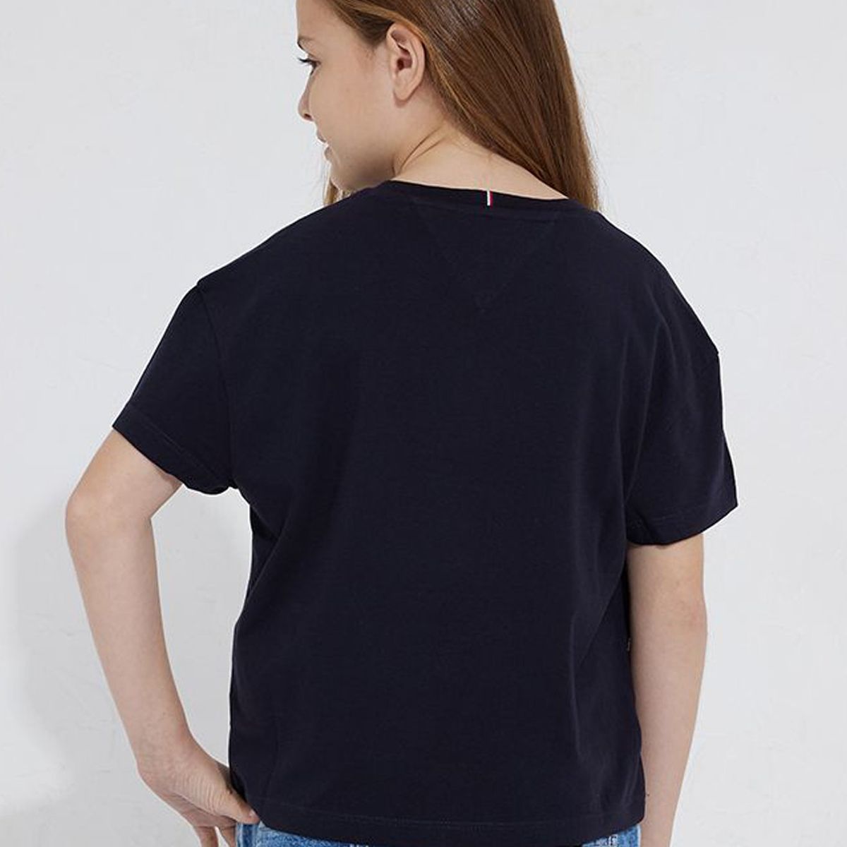 TOMMY HILFIGER - Polera Con Logo De Lentejuelas Azul Niña