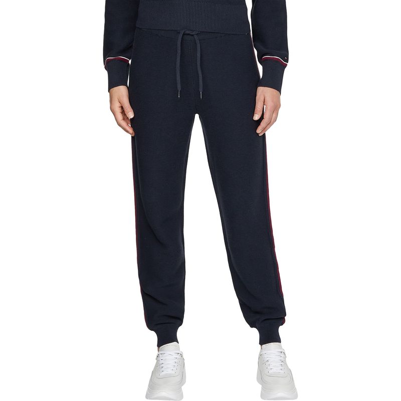 TOMMY HILFIGER - Joggers Relaxed Con Cinta Distintiva Azul Mujer