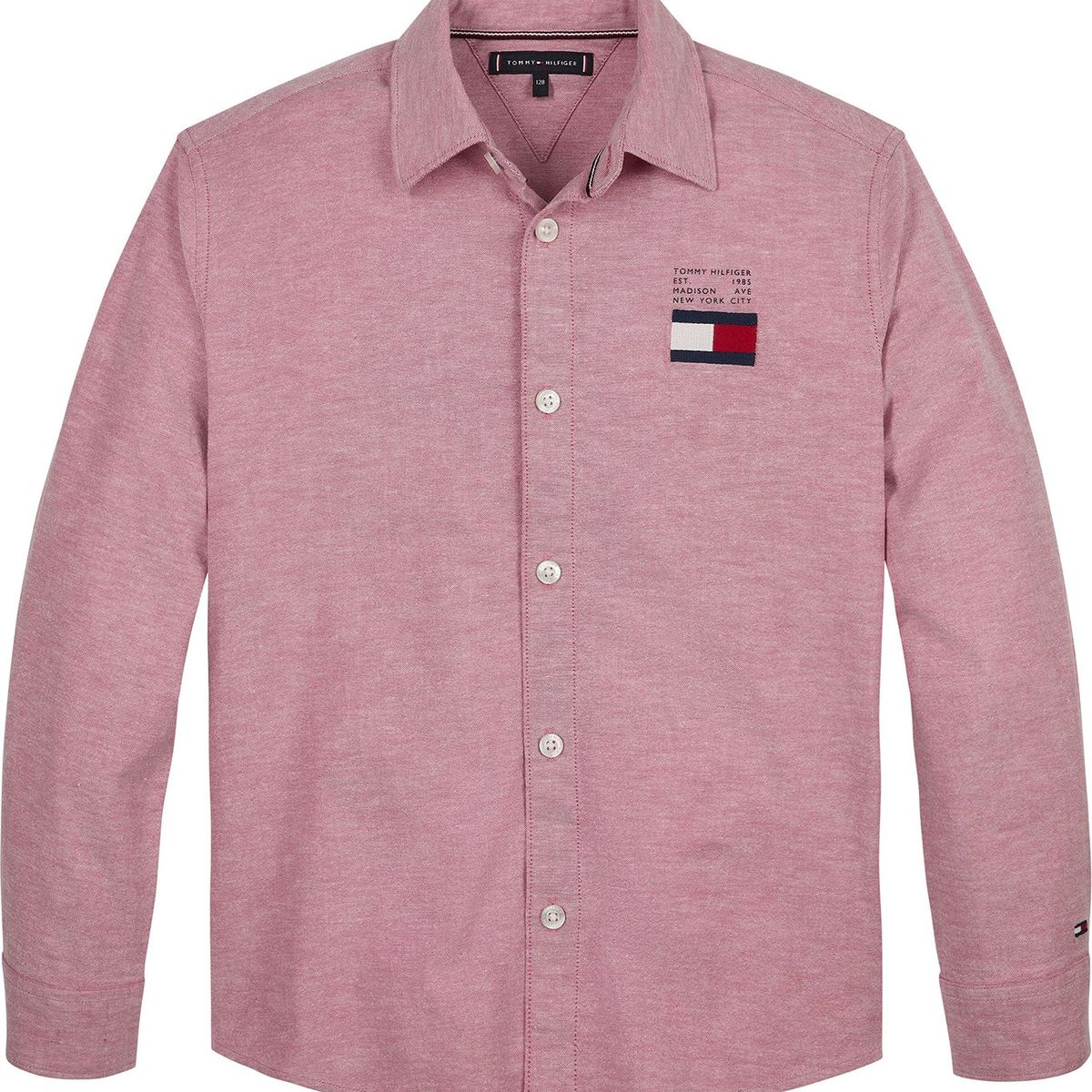 TOMMY HILFIGER - Camisa Oxford Con Logo Rosa Niño