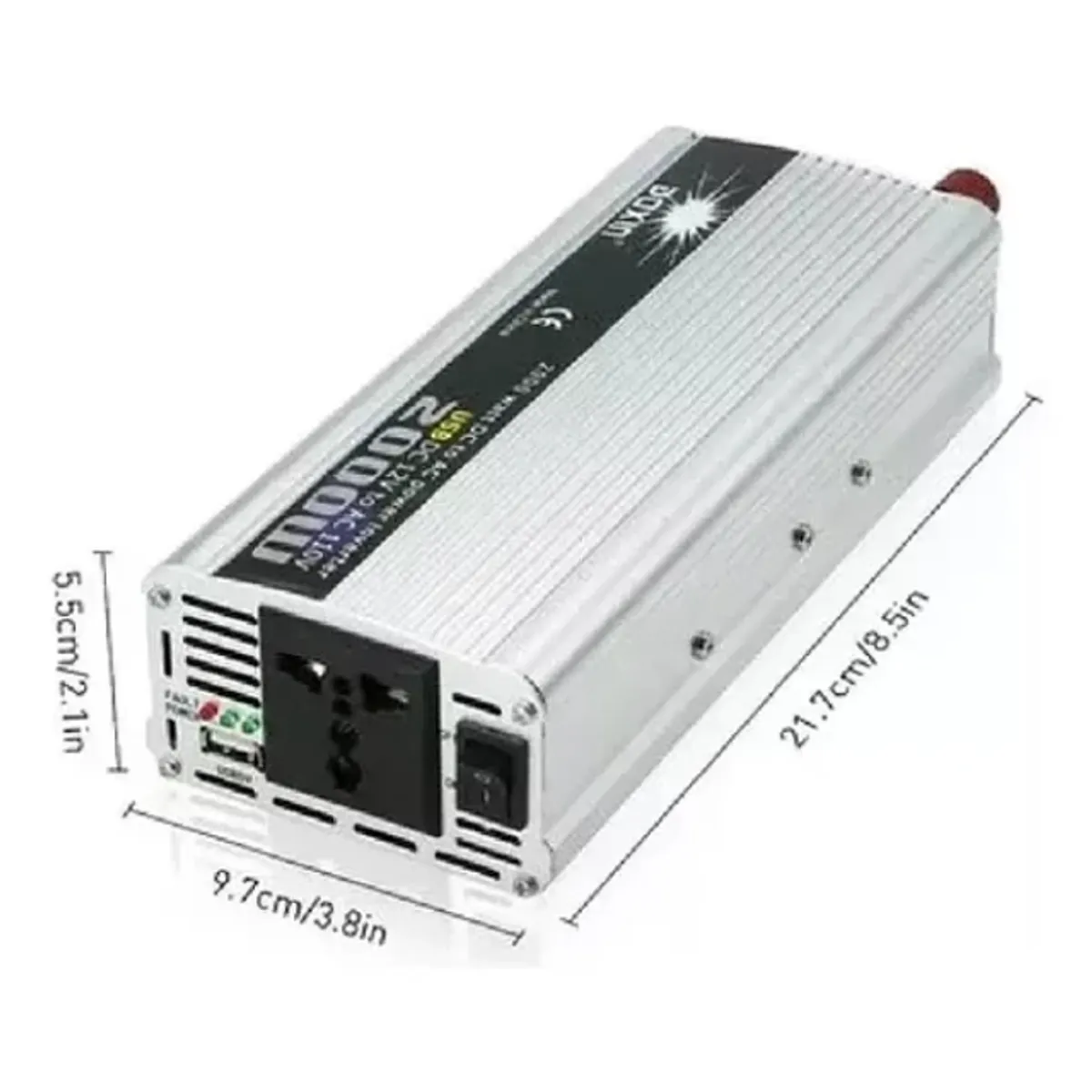 GENERICO - Inversor Conversor 2000w Usb Voltaje Corriente 12v 220v Auto