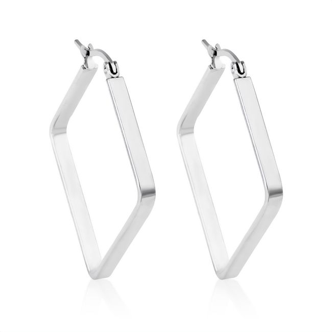 GENERICO - Aros de Acero Argolla Cuadrado 24mm - Anais Steel