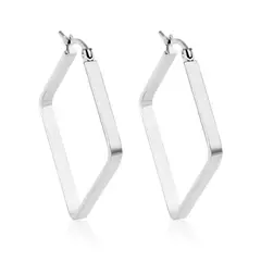 GENERICO - Aros de Acero Argolla Cuadrado 24mm - Anais Steel