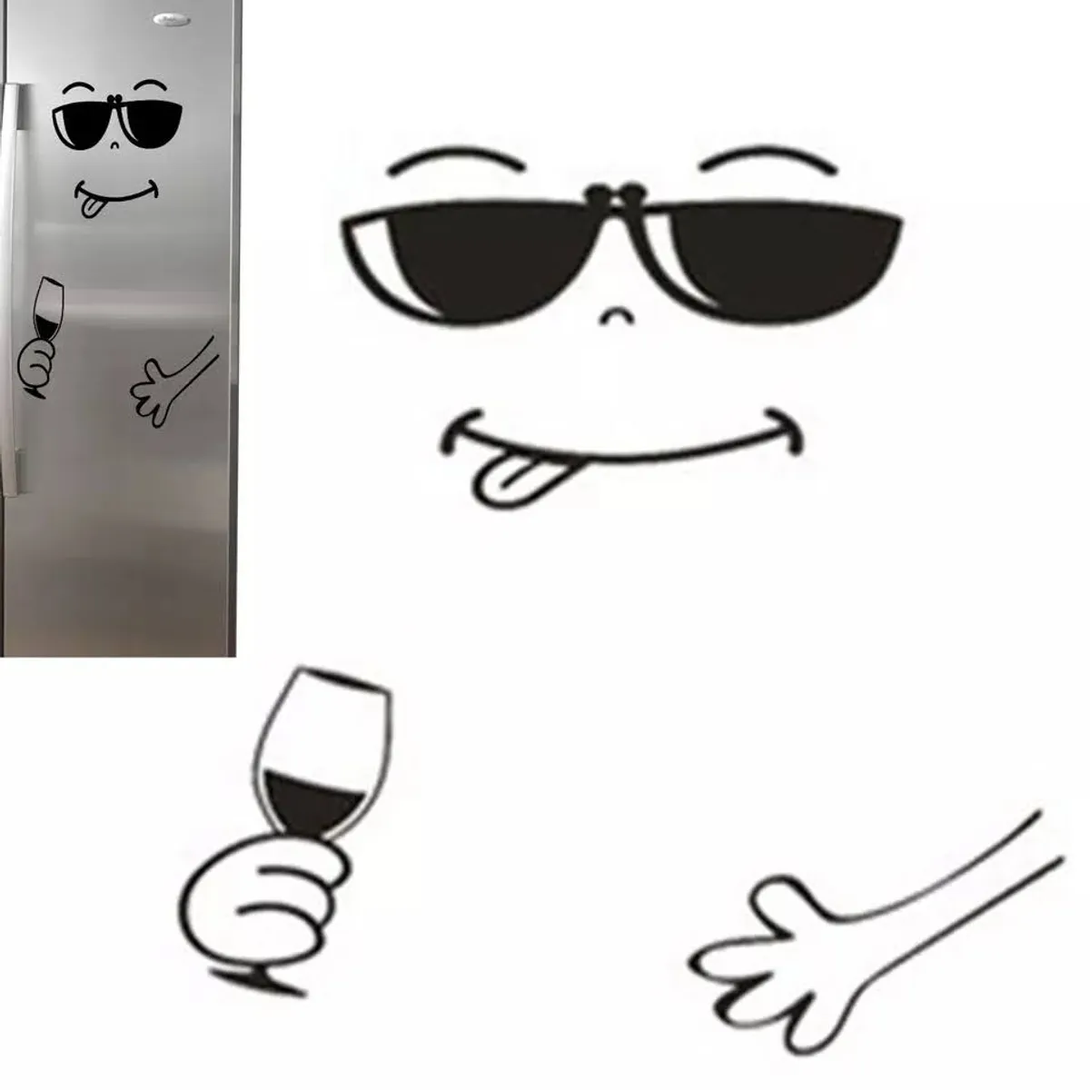 GENERICO - Stikers Autoadesivos Refrigerador Kawaii Decoración Cocina