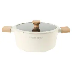 DANNY HOME - Olla cacerola de alumninio forjado con tapa cristal y silicona 20cm