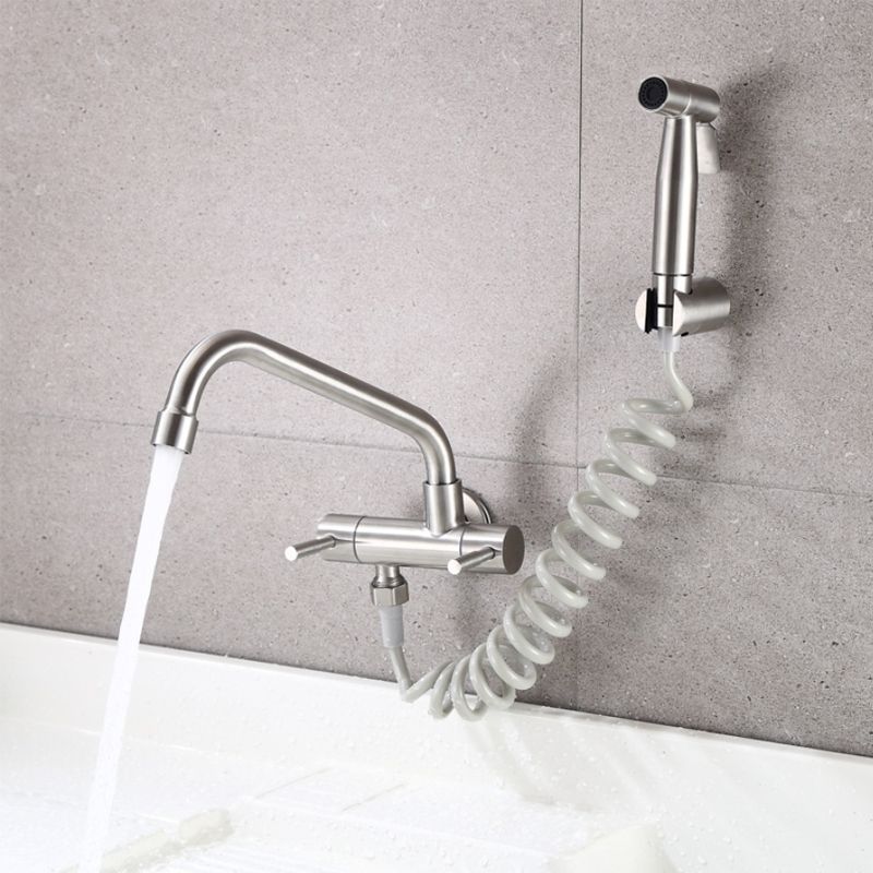 GENERICO - Grifo de agua fría única montado en la pared de acero inoxidable