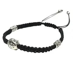 GENERICO - Pulsera Artesanal Hilo Negro con dije de Buda