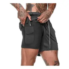 OEM - Short Gimnasio Hombre Con Calza Y Bolsillo Para Celular