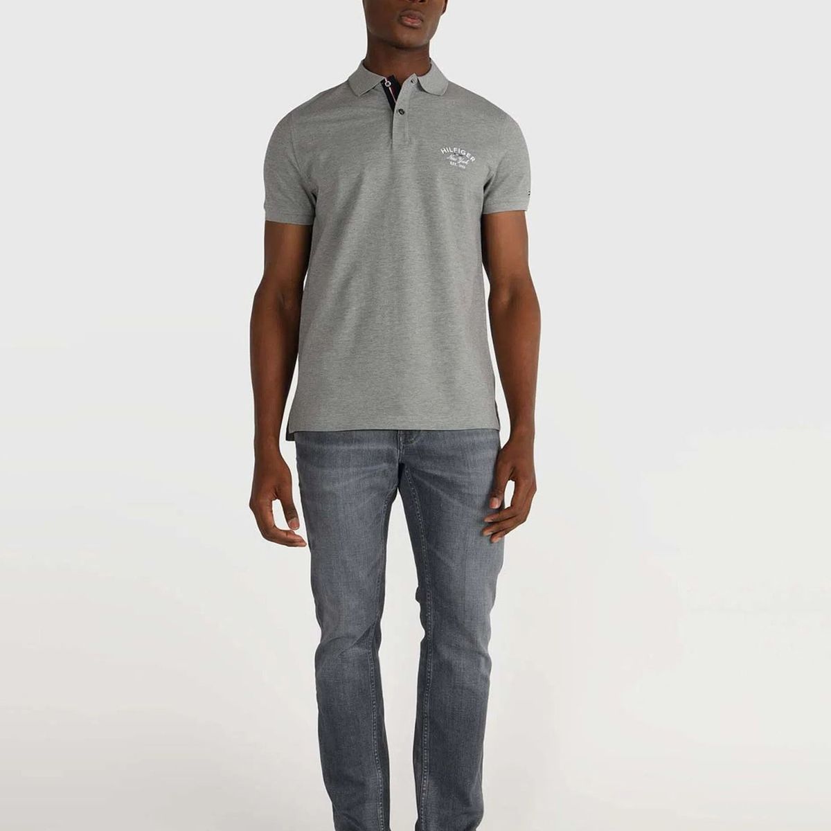 TOMMY HILFIGER - Polo Logo Bordado Regular Fit Gris Hombre