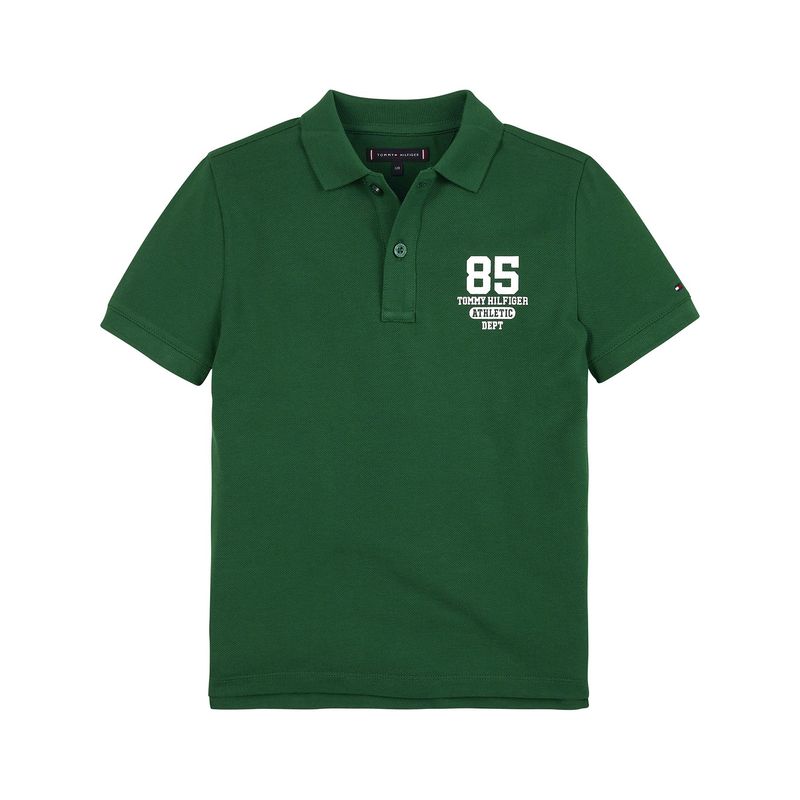 TOMMY HILFIGER - Polo Essnetial Graphic Logo Verde Niño