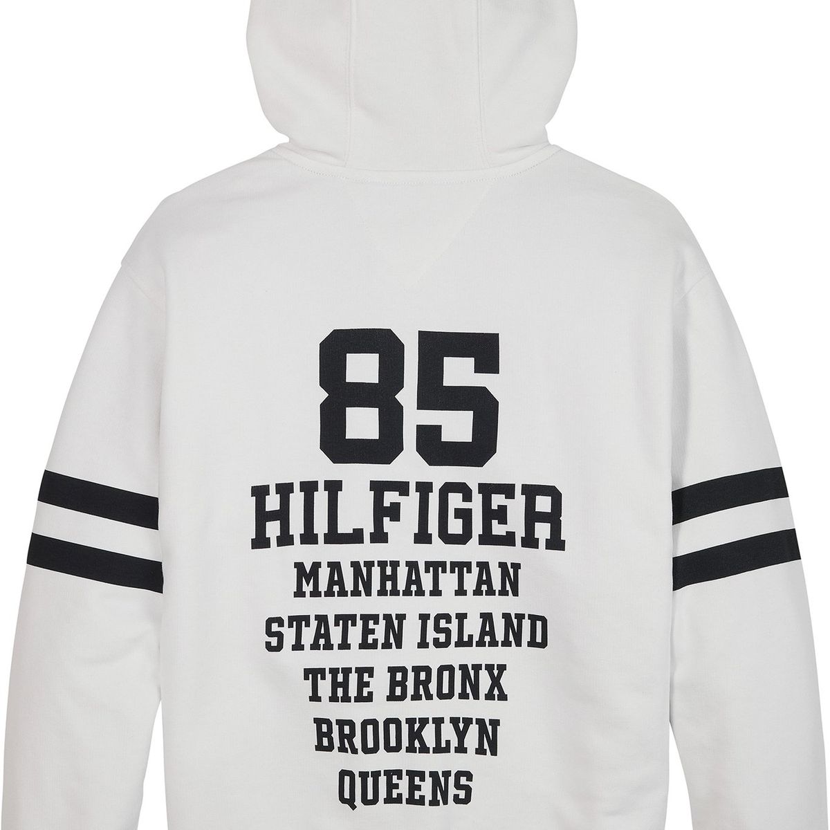 TOMMY HILFIGER - Polerón Hoodie College Con Cierre Blanco Niño