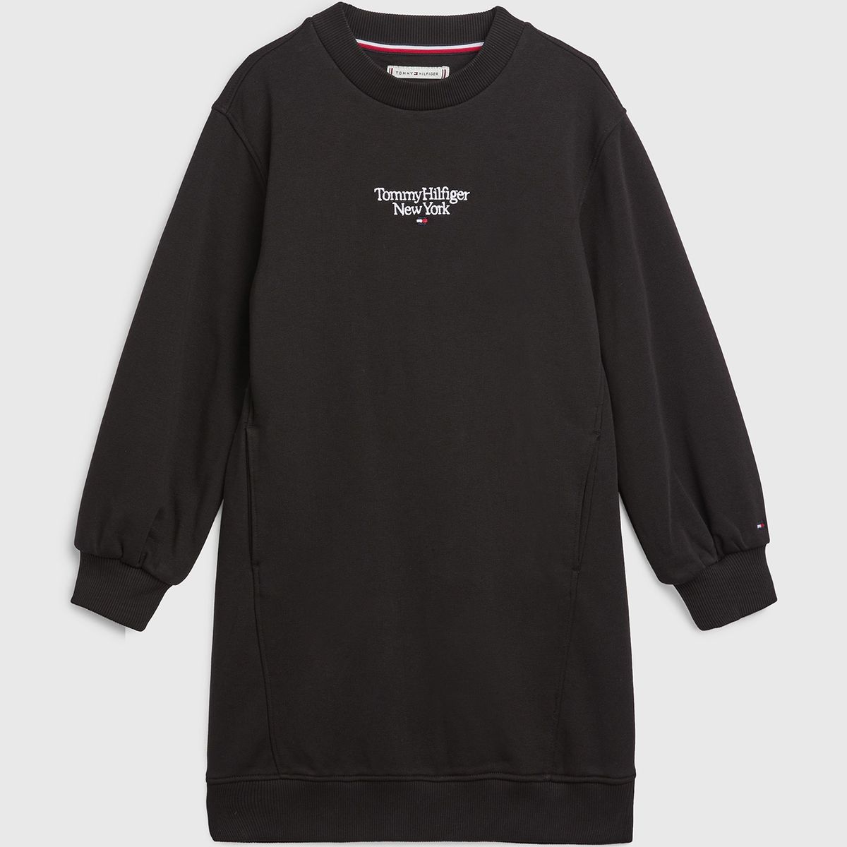 TOMMY HILFIGER - Vestido Polerón Con Logo Negro Niña