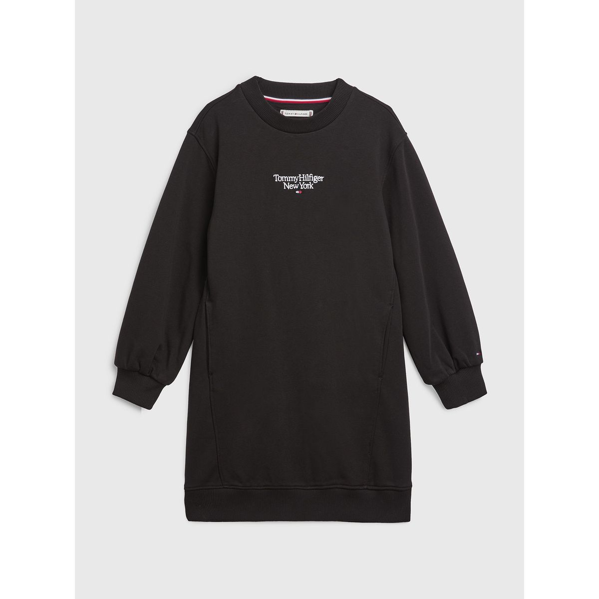 TOMMY HILFIGER - Vestido Polerón Con Logo Negro Niña