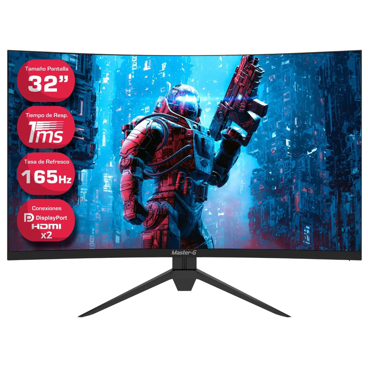 MASTER G - Monitor Gamer Curvo Led  32" Full HD 165Hz 1Ms