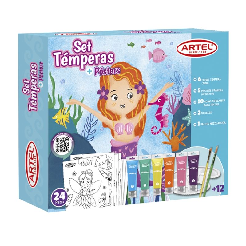 ARTEL - Temperas Set Fantasia Artel 24 Piezas sirena