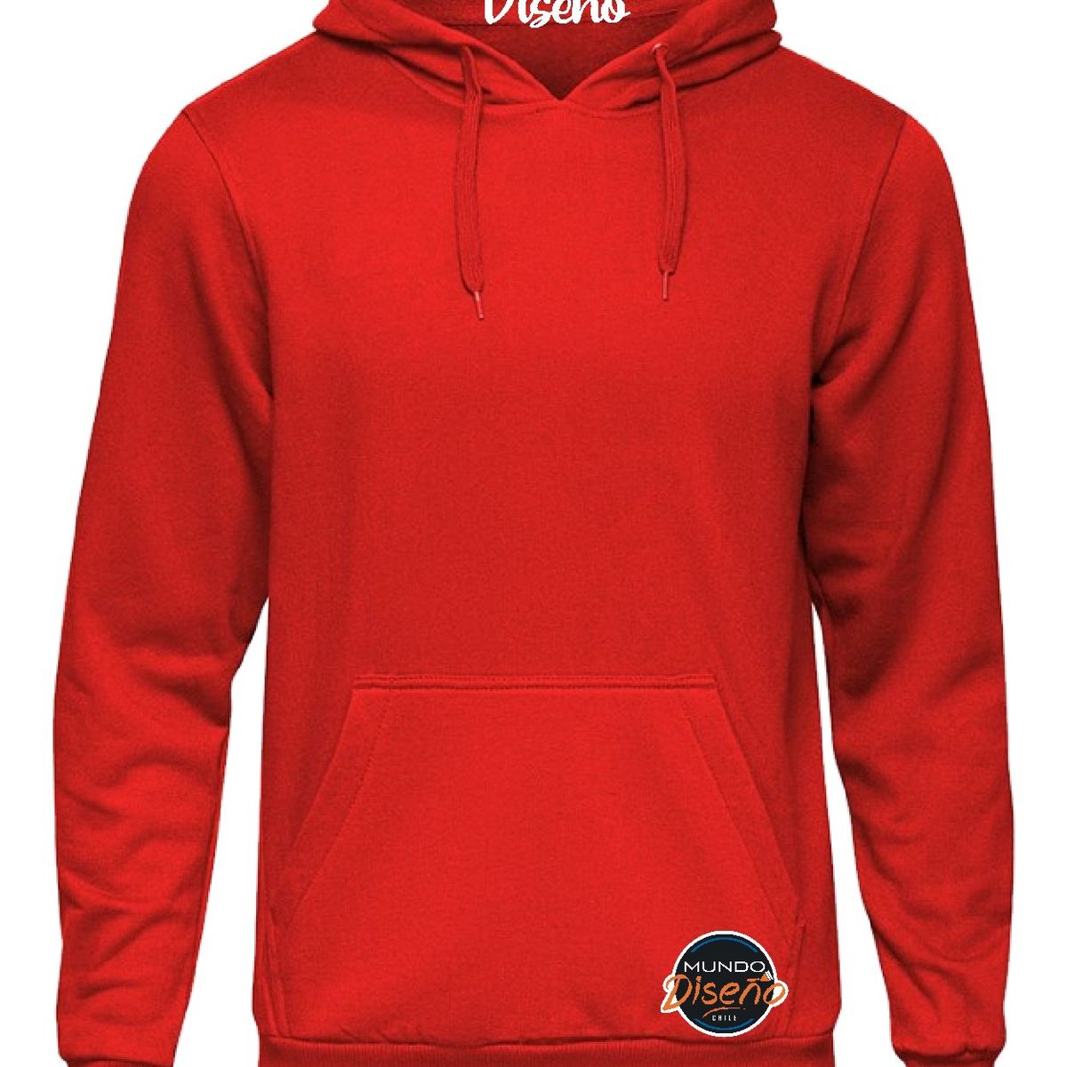 MDC - Mdc Poleron de Hombre Cerrado con Capucha Rojo