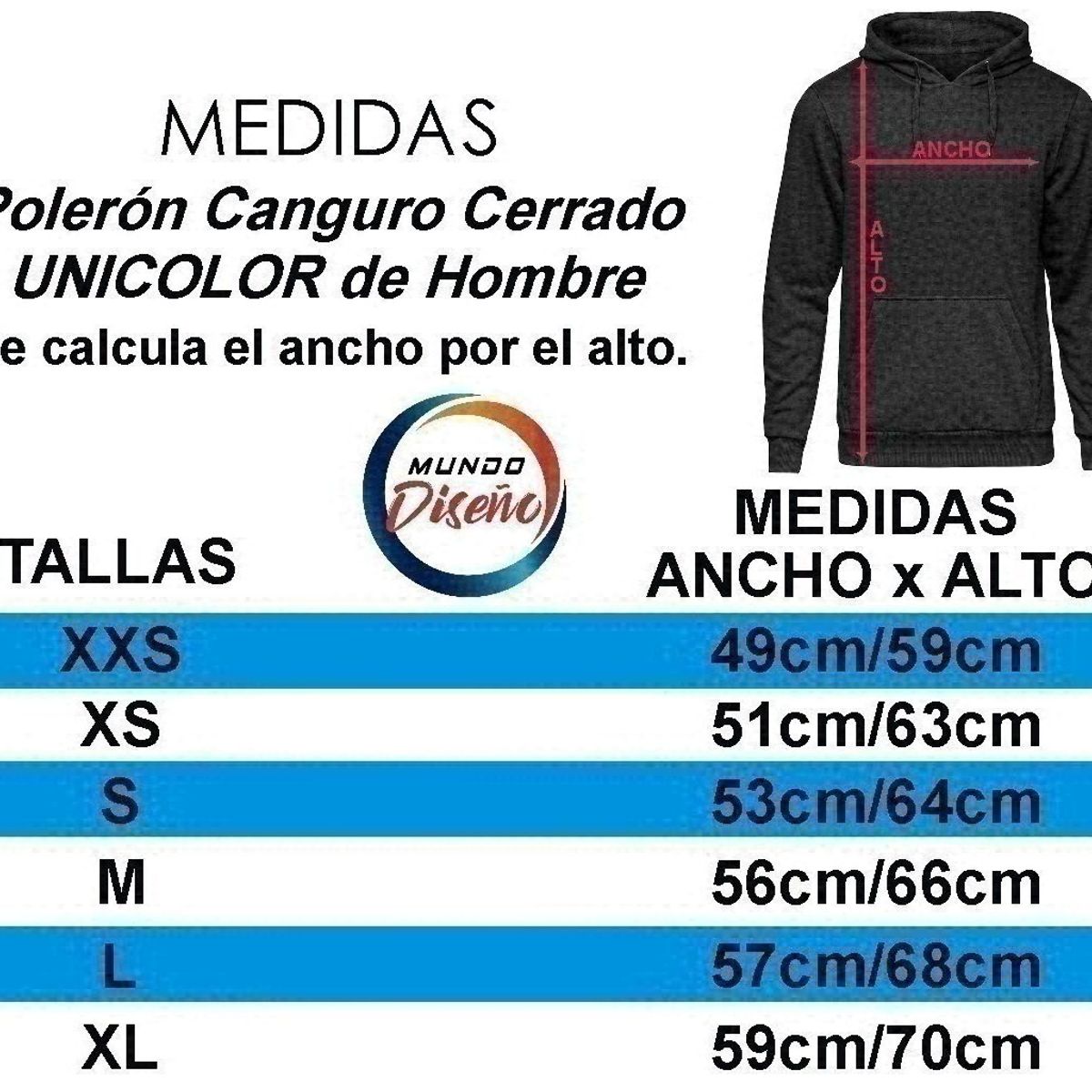 MDC - Mdc Poleron de Hombre Cerrado con Capucha Rojo