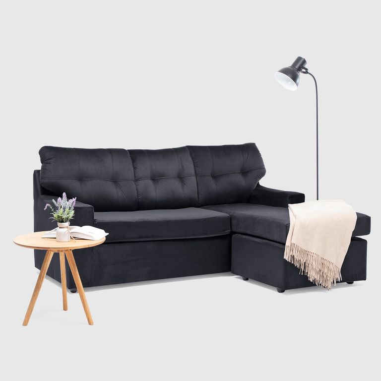 SECCIONAL ITALIA REVERSIBLE FELPA NEGRO