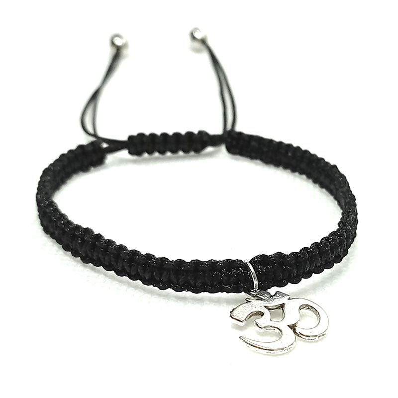 GENERICO - Pulsera Artesanal Hilo Negro Dije Om
