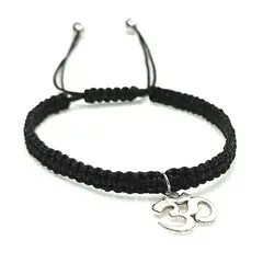 GENERICO - Pulsera Artesanal Hilo Negro Dije Om