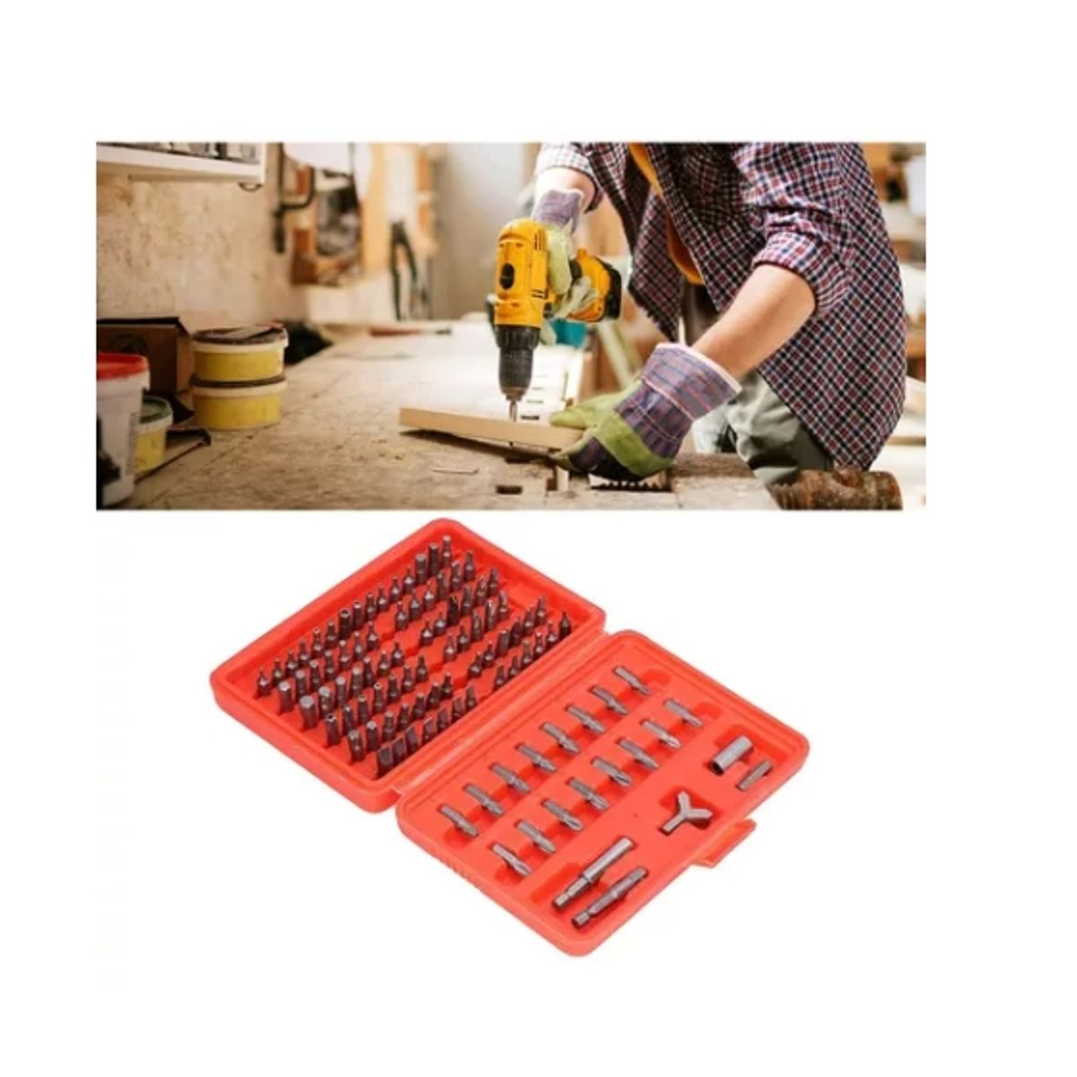 ESHOPANGIE - Juego De 100 Puntas De Destornillador De Seguridad