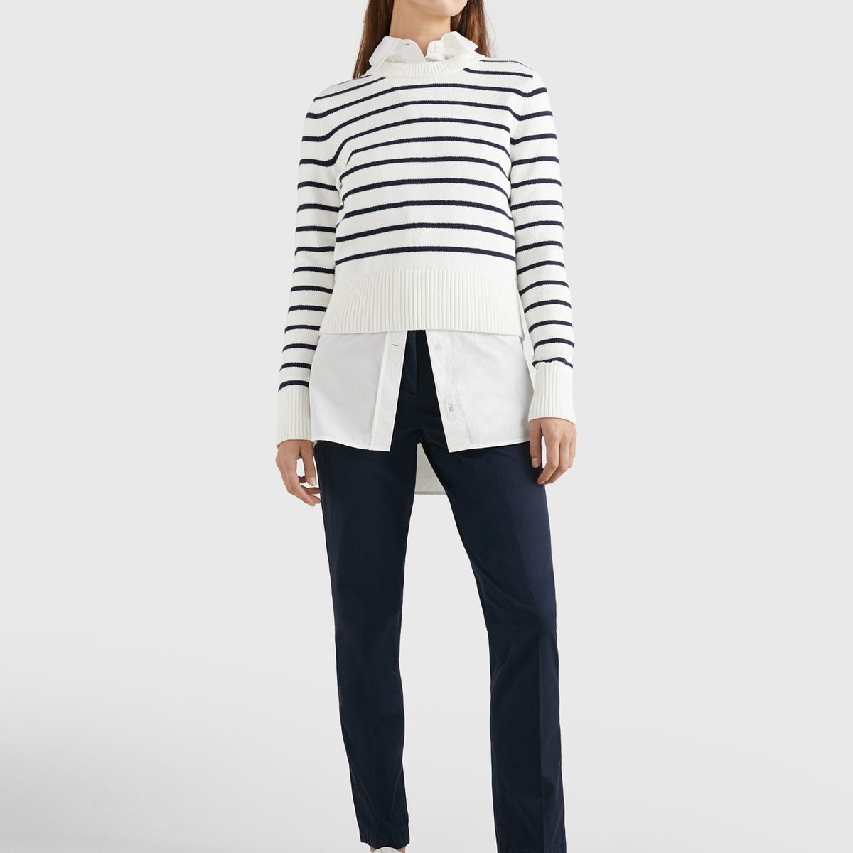 TOMMY HILFIGER - Pantalón Chino Slim Fit Azul Mujer