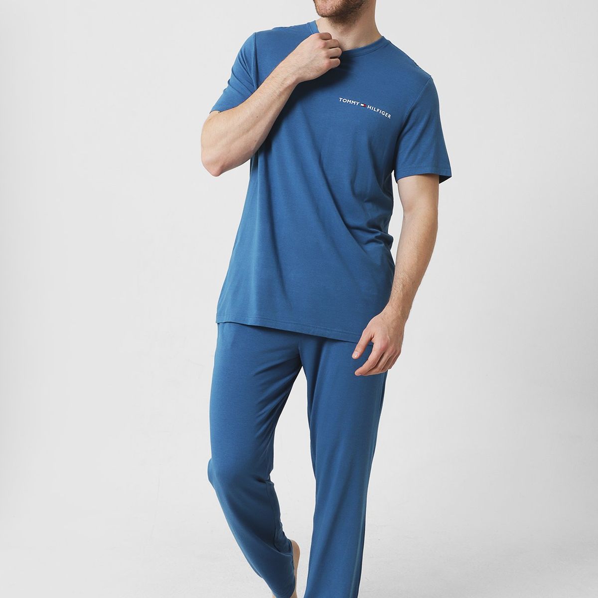 TOMMY HILFIGER - Camiseta C-Neck Manga Corta Azul Hombre