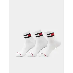 TOMMY HILFIGER - Pack De 3 Pares Calcetines Sport Con Logo Blanco