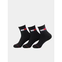 TOMMY HILFIGER - Pack De 3 Pares Calcetines Sport Con Logo Negro
