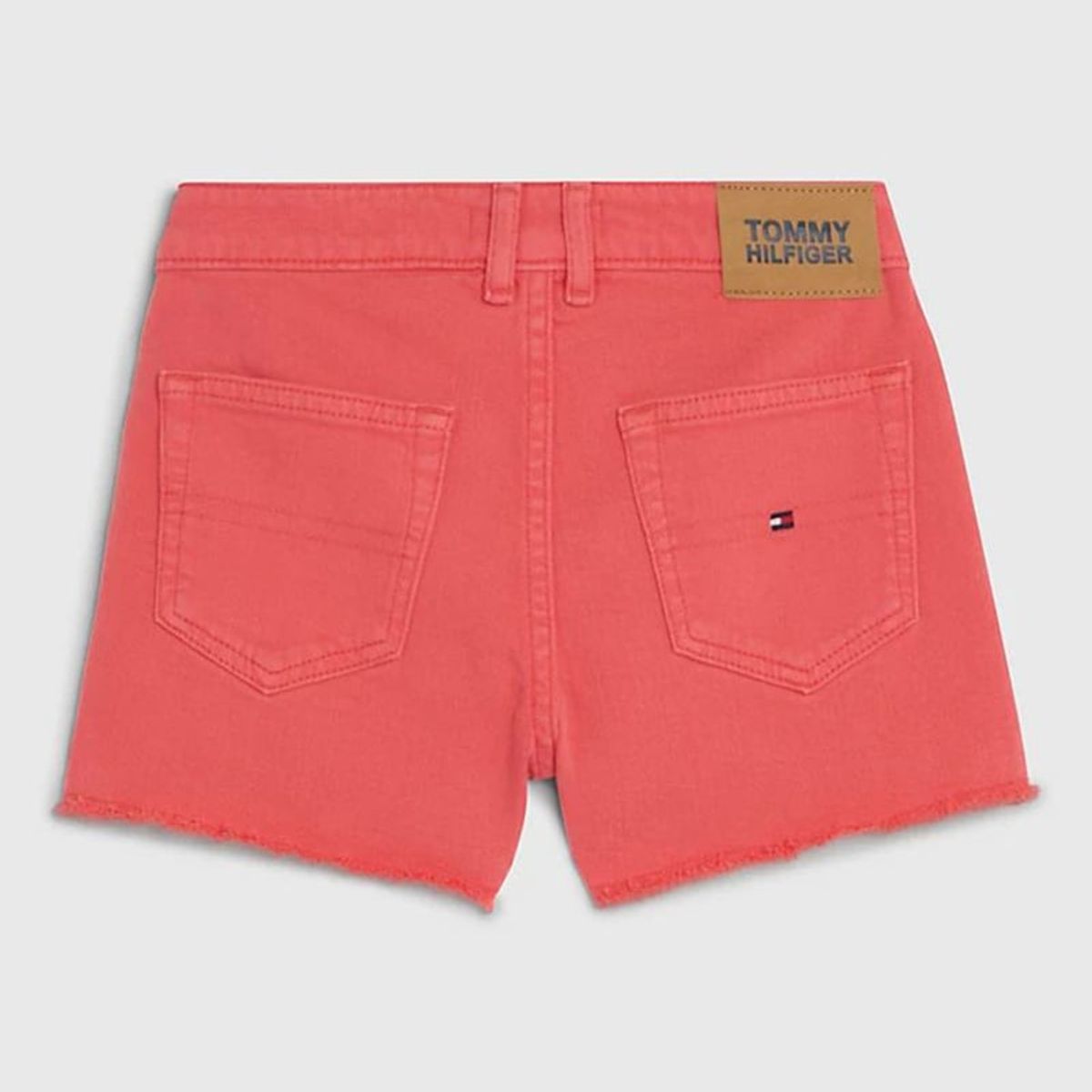 TOMMY HILFIGER - Shorts Jeans Harper Con Bajos Sin Rematar Rosa Niña