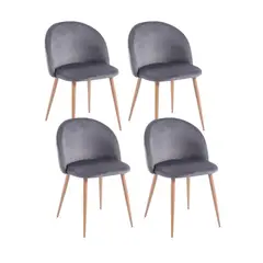 KLIK - Pack 4 Sillas Sitial Acolchados Nordico Bread - Gris