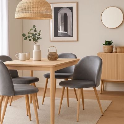 Imagen 2 del producto Pack 4 Sillas Sitial Acolchados Nordico Bread - Gris