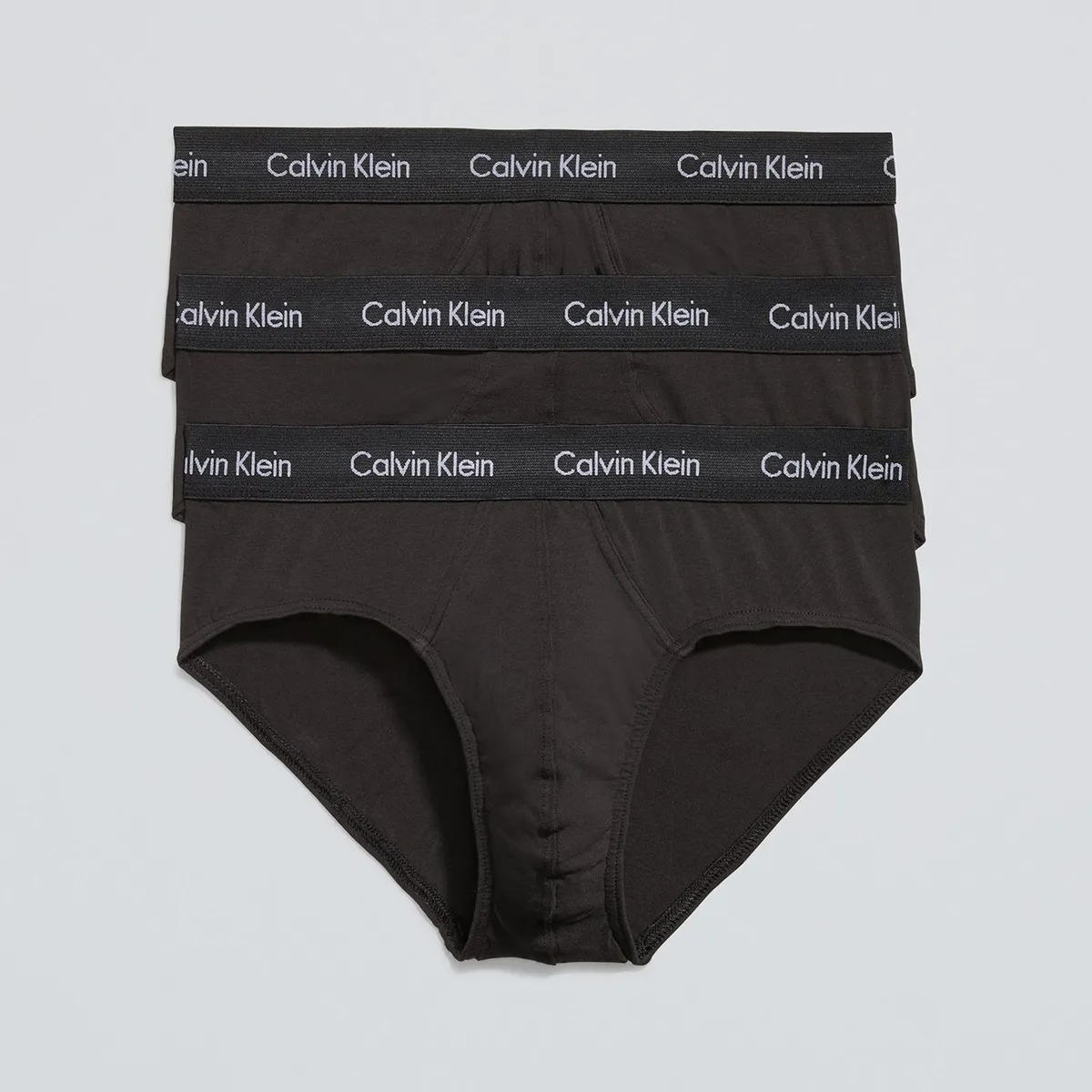 CALVIN KLEIN - Pack 3 Slips New Cotton Stretch Negro Calvin Klein