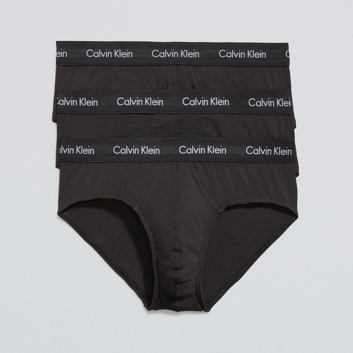 CALVIN KLEIN - Pack 3 Slips New Cotton Stretch Negro Calvin Klein