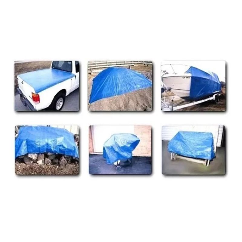 GENERICO - Lona Carpa Multiuso Impermeable 3x3 Mts Azul Con Ojetillos