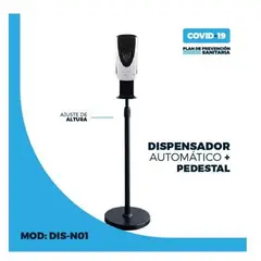 COMPRAPO - Dispensador sin contacto de alcohol gel mas Pedestal Negro