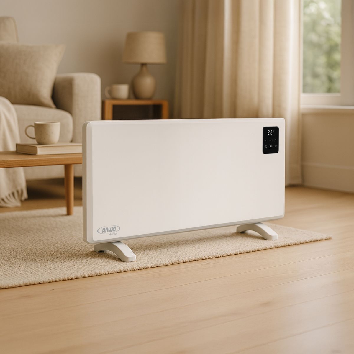 ANWO - Calefactor Estufa Eléctrica Portátil Anwo Convectivo Liso 1800W Wifi