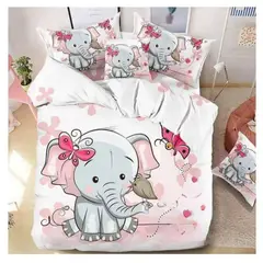 GENERICO - Cubrecama Quilt De Verano Plaza y Media Diseño Infantil Elefante