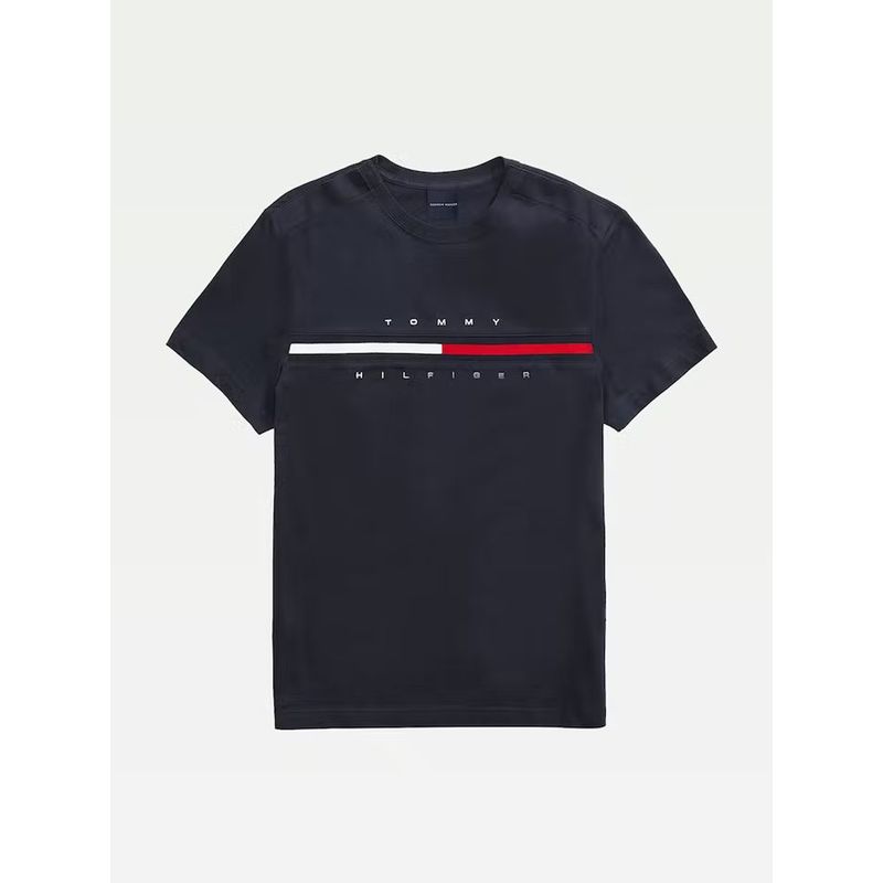 TOMMY HILFIGER - Polera Adaptive Puro Algodón Azul Hombre.