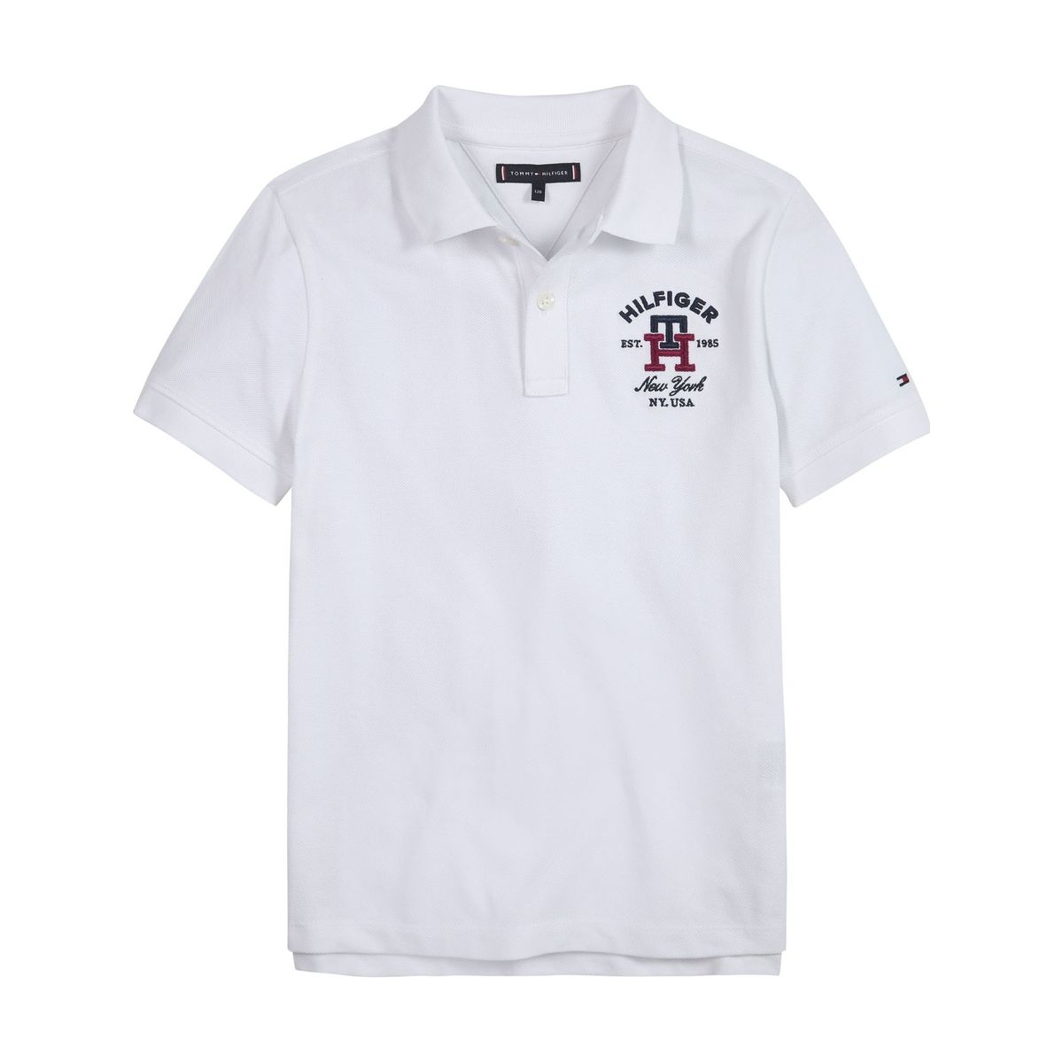 TOMMY HILFIGER - Polo Logo Monogram Blanco Niño