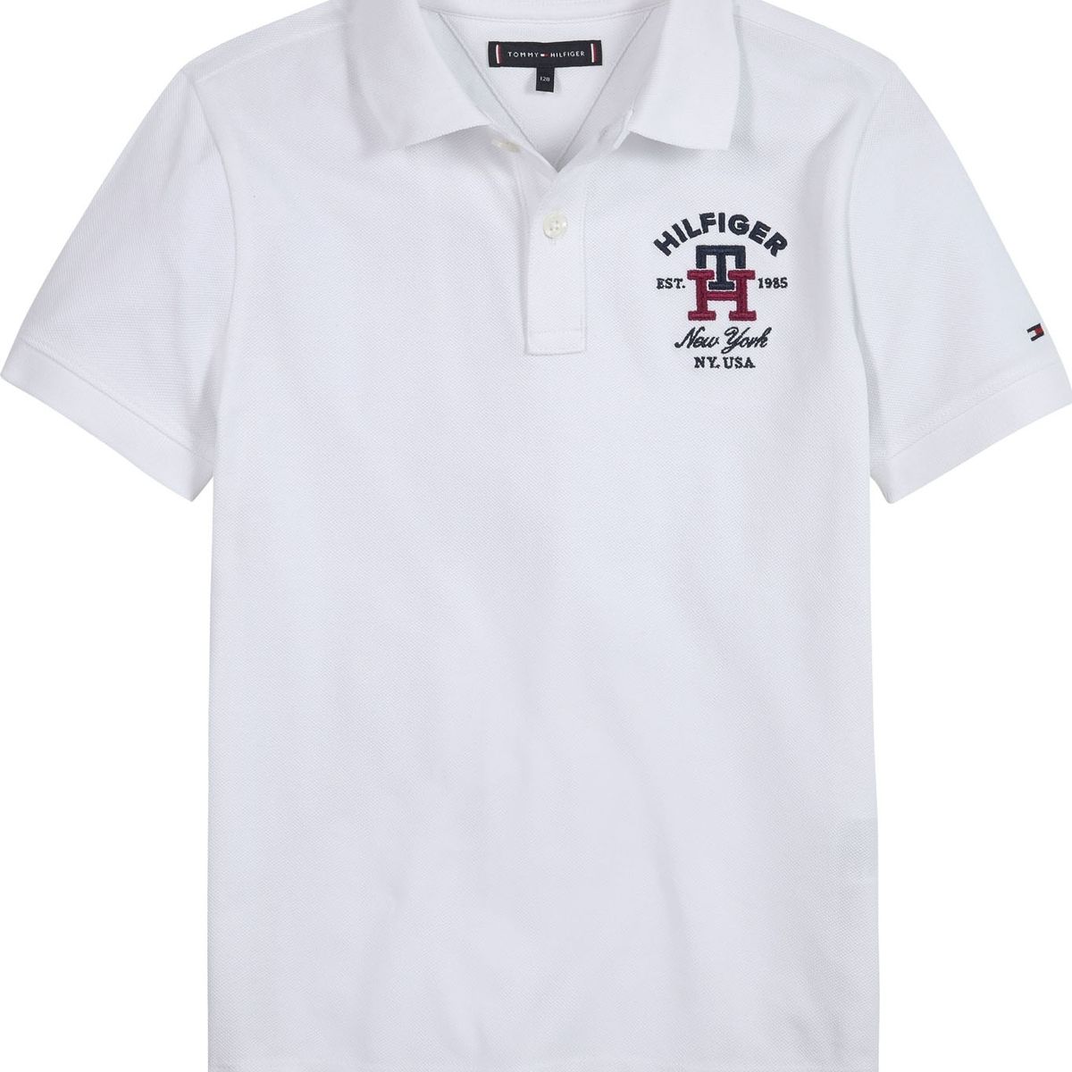 TOMMY HILFIGER - Polo Logo Monogram Blanco Niño